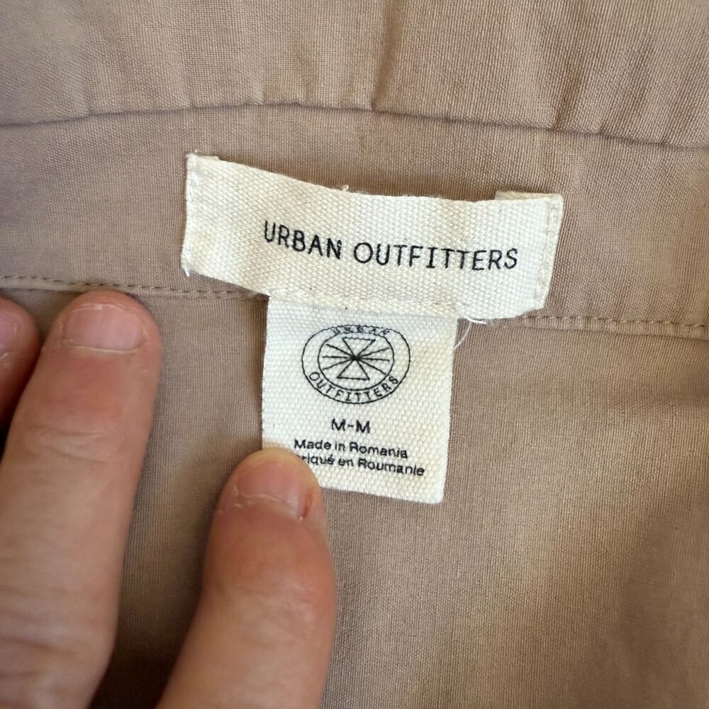 Urban Outfitters UO Bengaline Long Sleeve Corset Crop Top Womens Size Medium Tan - Picture 3 of 8
